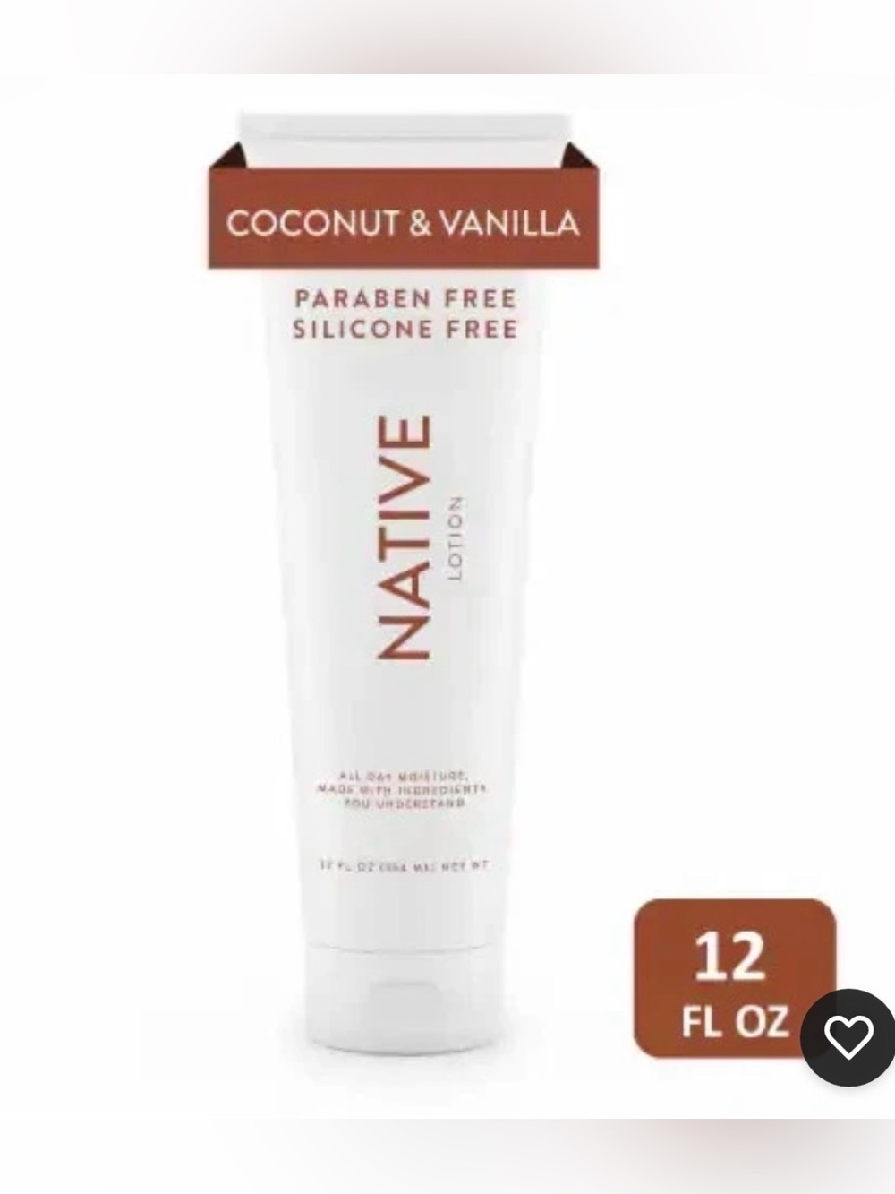 Native Coconut & Vanilla Lotion - White with Brown Accents